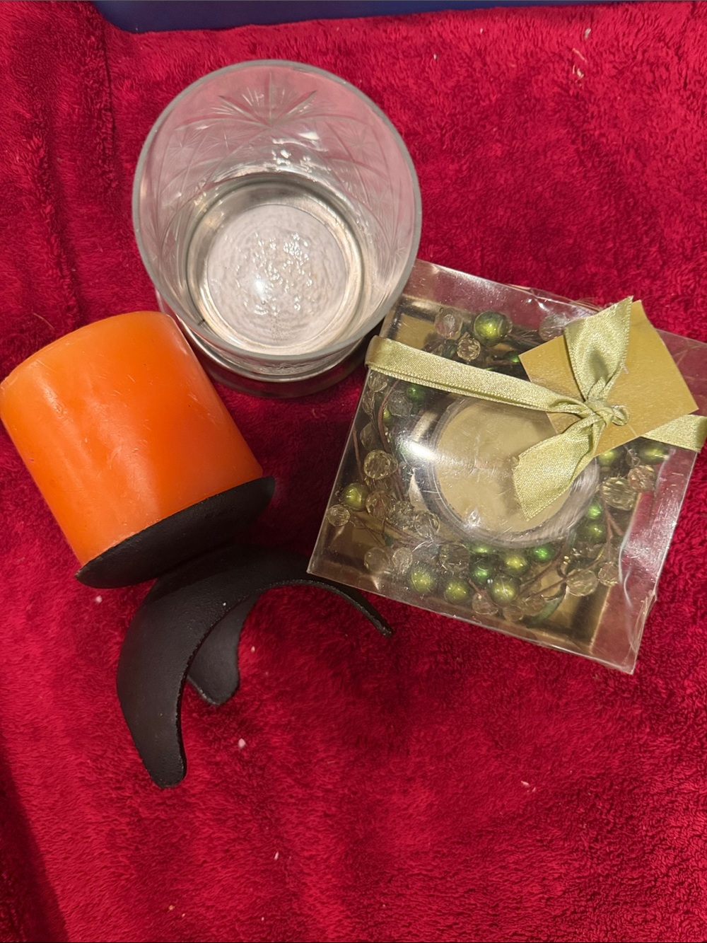 Assorted Candle Holders with Orange Accent